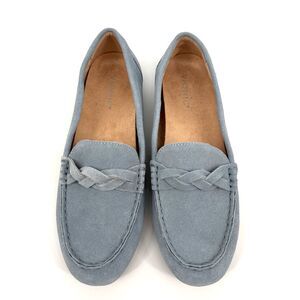 Vionic Montara Suede Leather Loafer Sky Blue Women’s 10 Flats EVA Footbed New